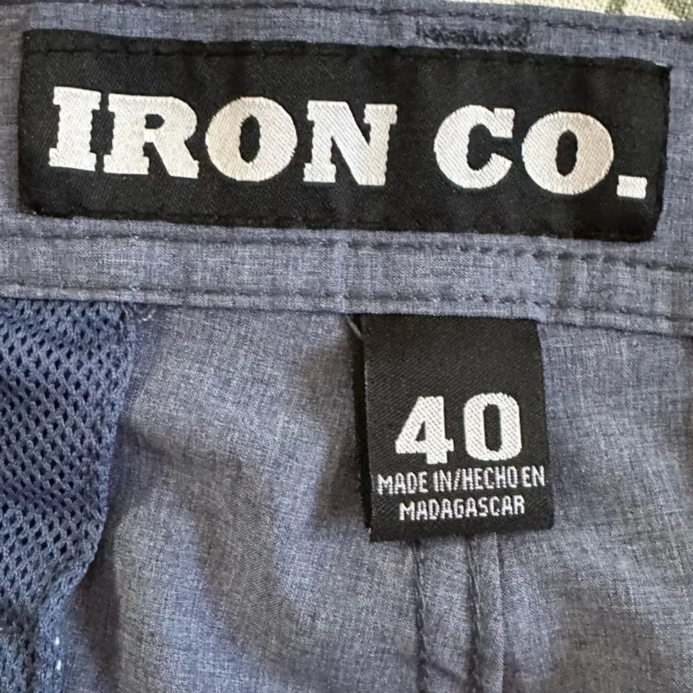IRON Clothing Co Men's Flex Waistband Stretch Twill Multi Pocket Cargo Short. 40